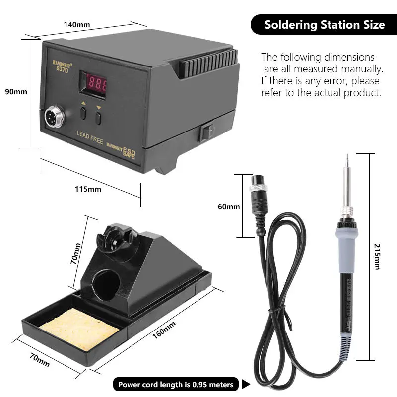 Handskit 220V 65W Digital Soldering Station | BGA Rework with 5 Tips & Stand - Image 3