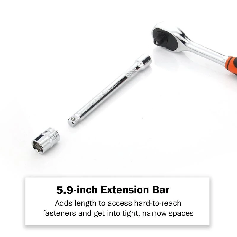 Reliable Metric Socket Wrench Set - 12 Piece Chrome Vanadium Steel with Quick Release - Image 4