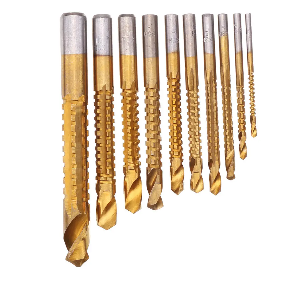 Drillpro 10pcs HSS Titanium Drill Bit Set | 3-13mm for Wood & Metal - Image 3