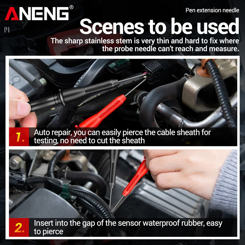 ANENG PT2002 Multimeter Probe | Stainless Steel Puncture-Free Tip for Auto - Image 3
