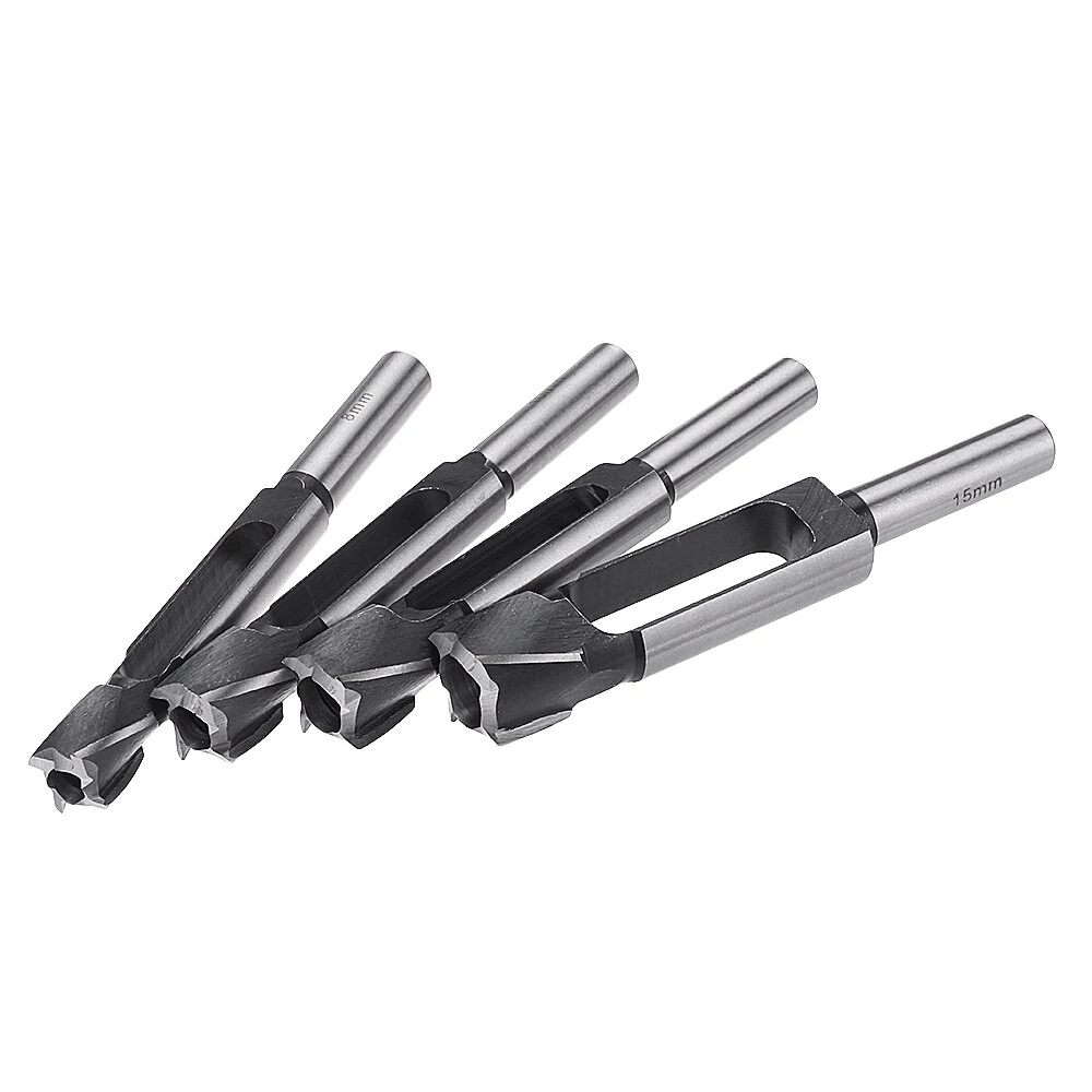 Drillpro 4pc Tenon Dowel Plug Drill Set - 8/10/12/15mm Tapered Cutter | 13mm Shank - Image 4