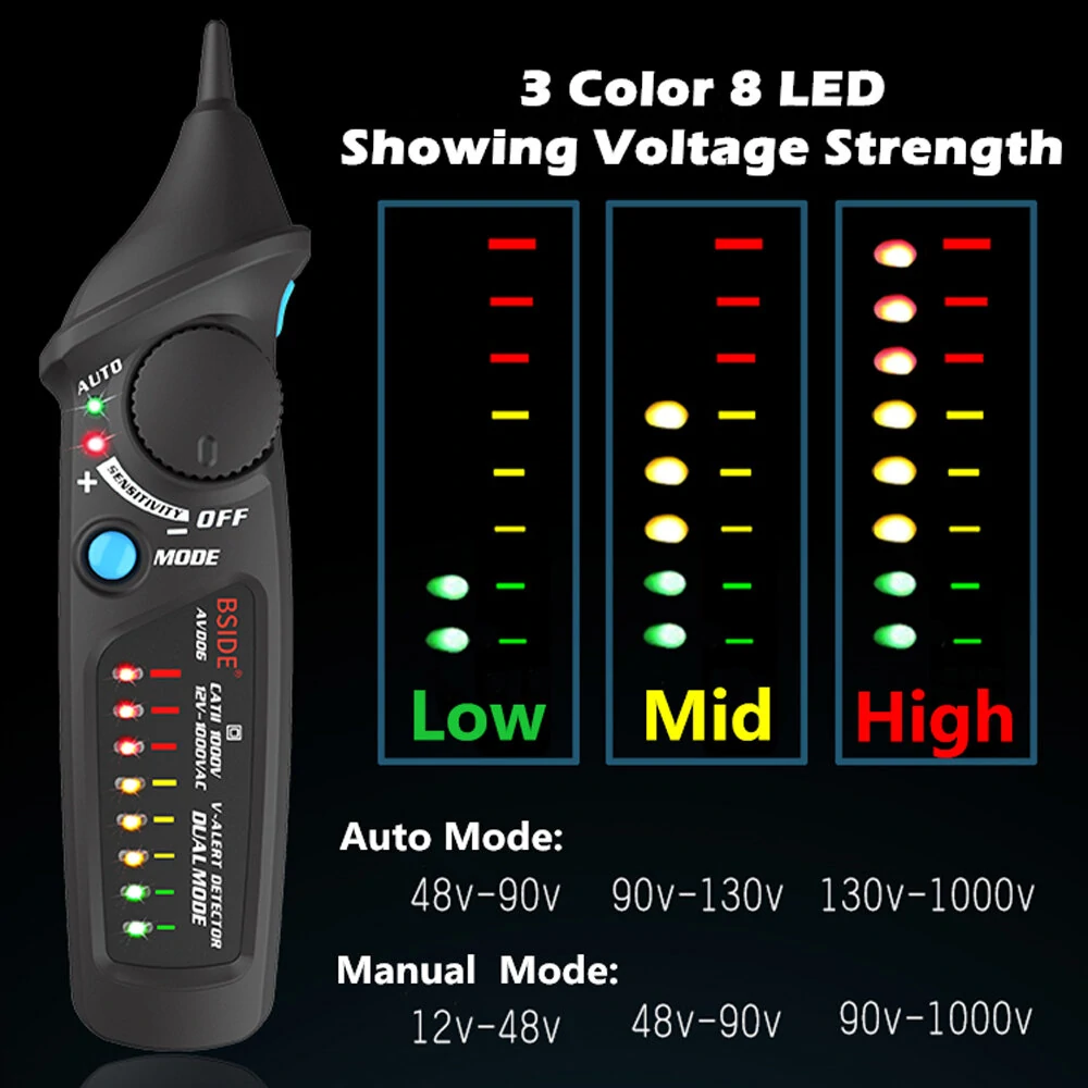 BSIDE AVD06 Professional Smart Tester - Non-Contact Voltage & Continuity Detector - Image 4