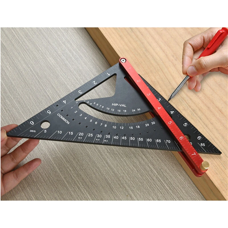 Aluminum Alloy Triangle Ruler - Metric Inch Dual Scale | Thickened Base Precision Angle Measurement Tool - Image 2