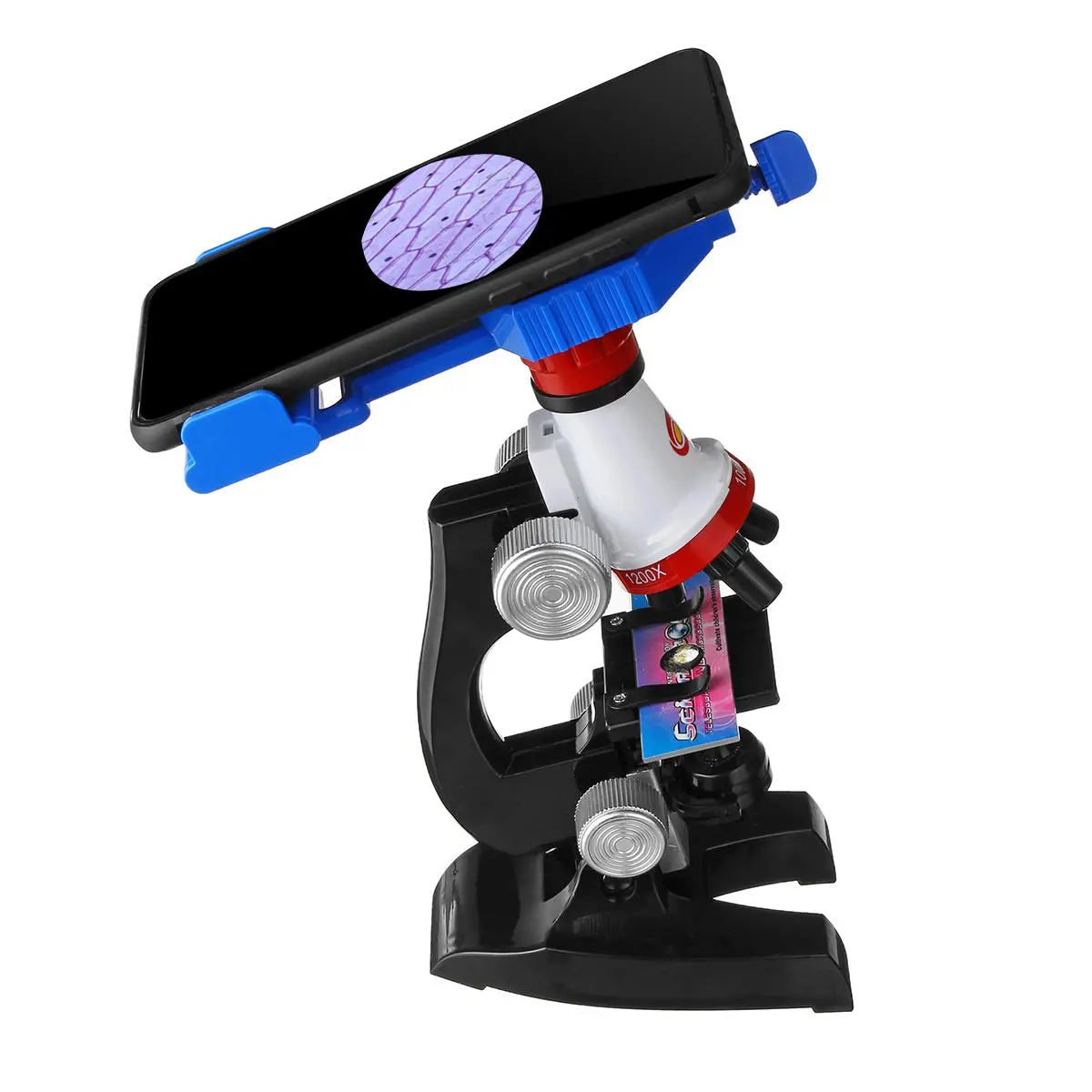 Educational Microscope for Kids - 100X to 1200X Zoom - Illuminated Monocular - Red - Image 3