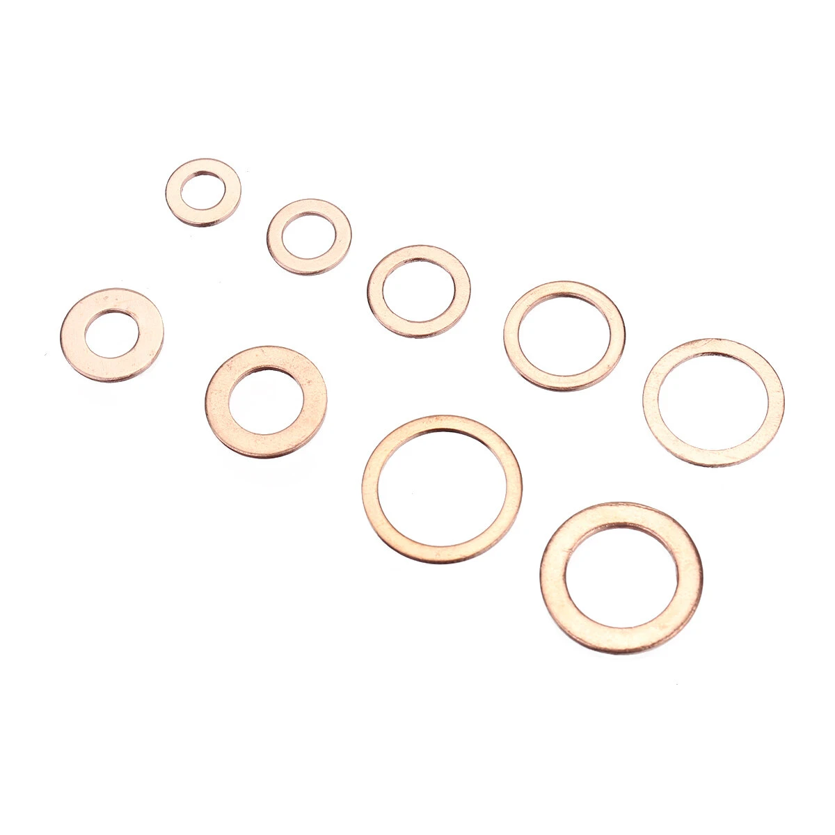 Copper Washer Gasket Set - 200Pcs Assorted Flat Ring Seal Hardware Kit - Image 5