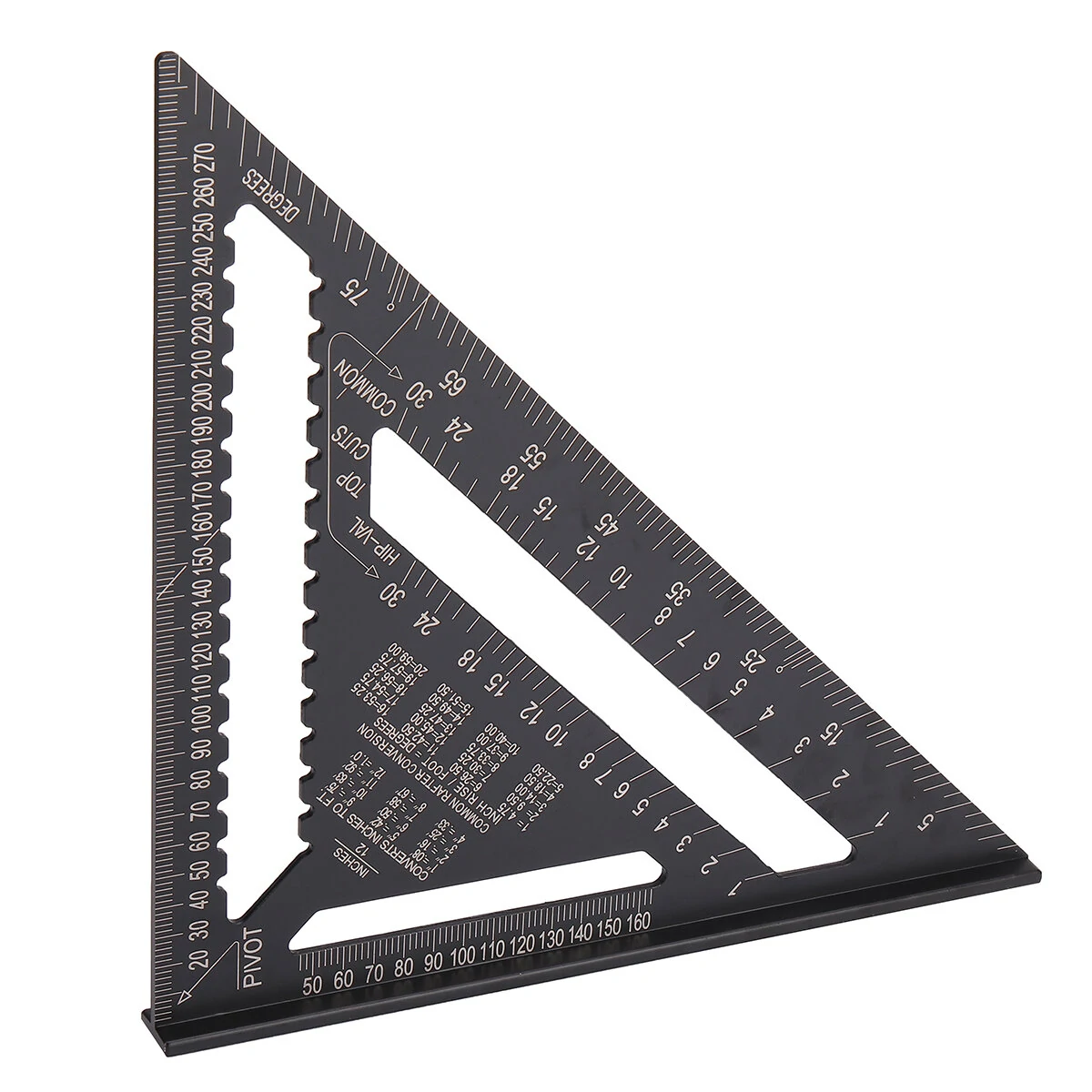 Aluminum Alloy Triangle Ruler - 12 Inch with Protractor & Sawtooth Guide - Image 4