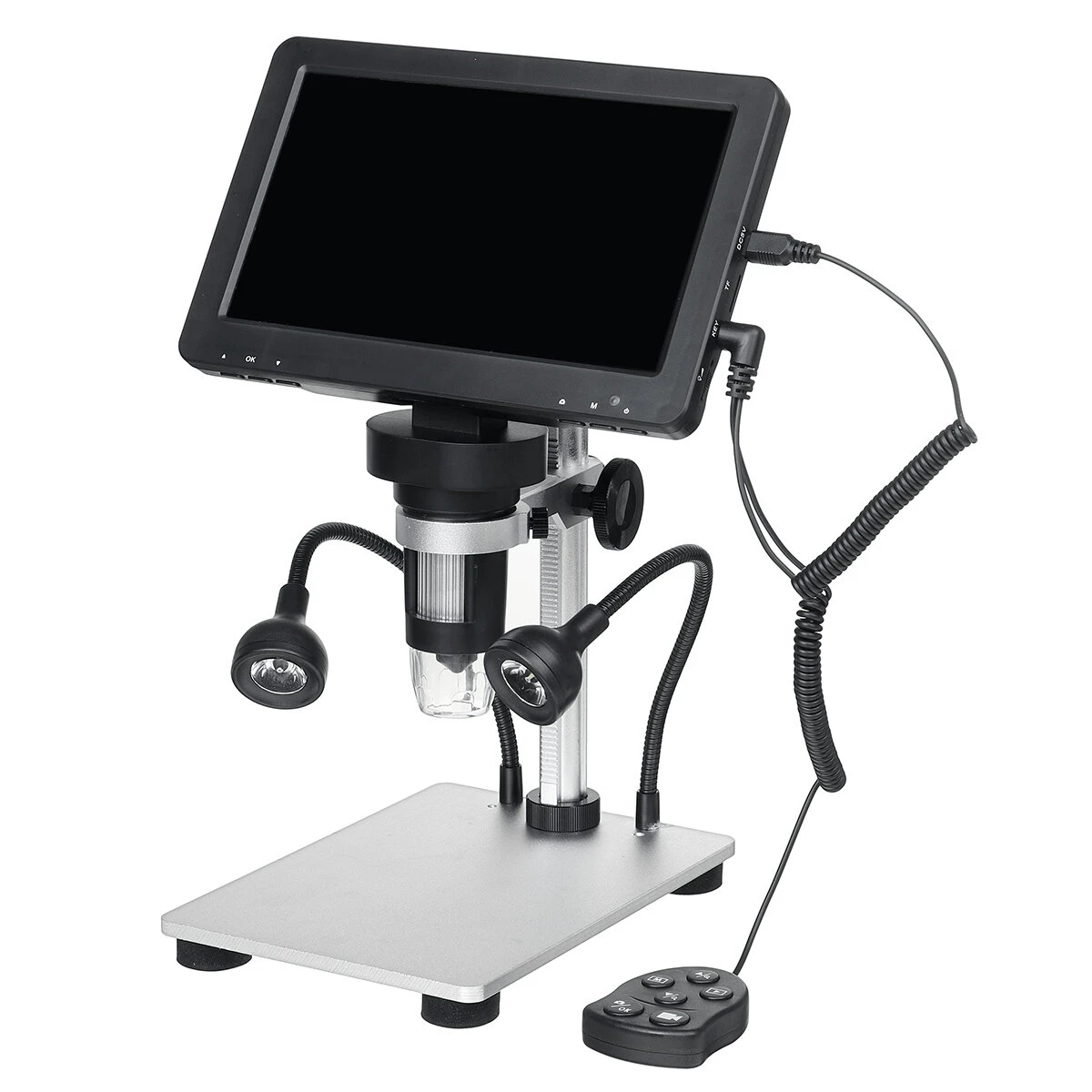 DM9 7 Inch 1200X Portable Digital Microscope - 8 LED Lights with Remote & Fill Light - Image 2