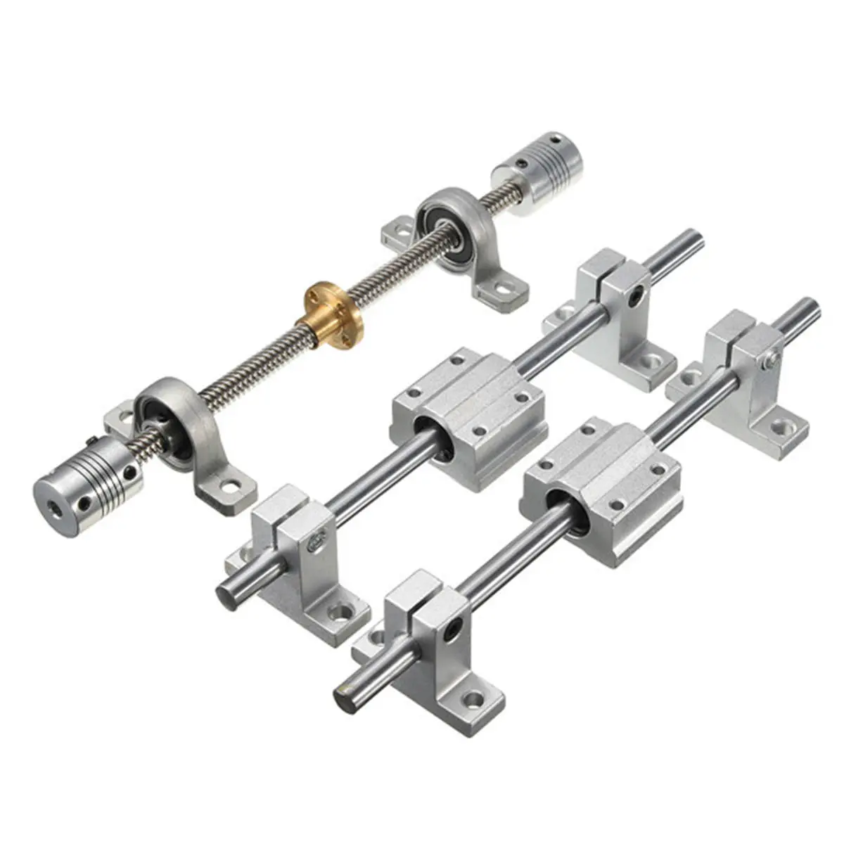 Machifit 200mm Optical Axis Guide Bearing Set | 15pcs Aluminum Rail Shaft Support | CNC Parts - Image 2