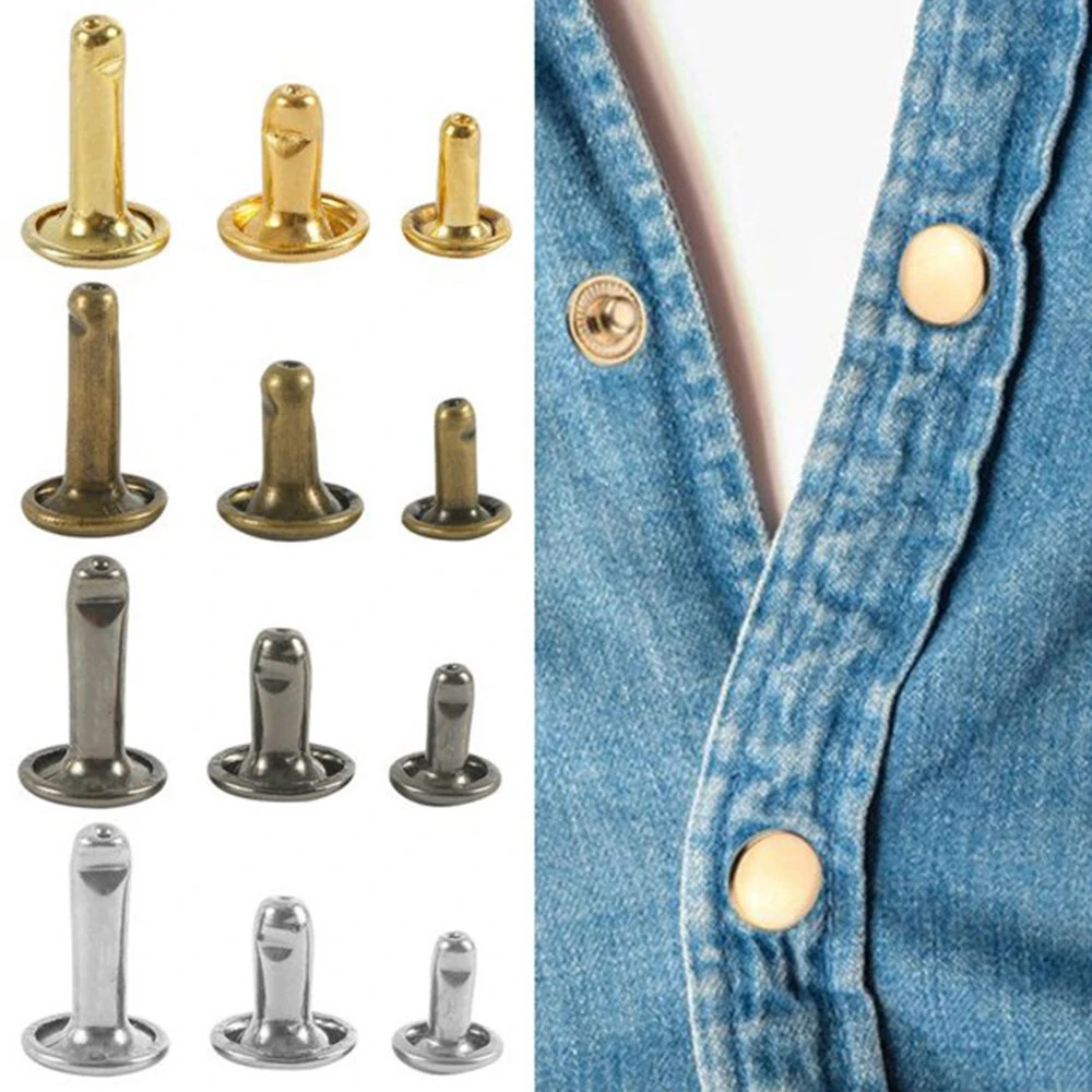 360Pcs Leather Rivets Kit with Punch Pliers & Setting Tools | Double Cap Metal Studs for Leather Craft & Repairs - Image 5