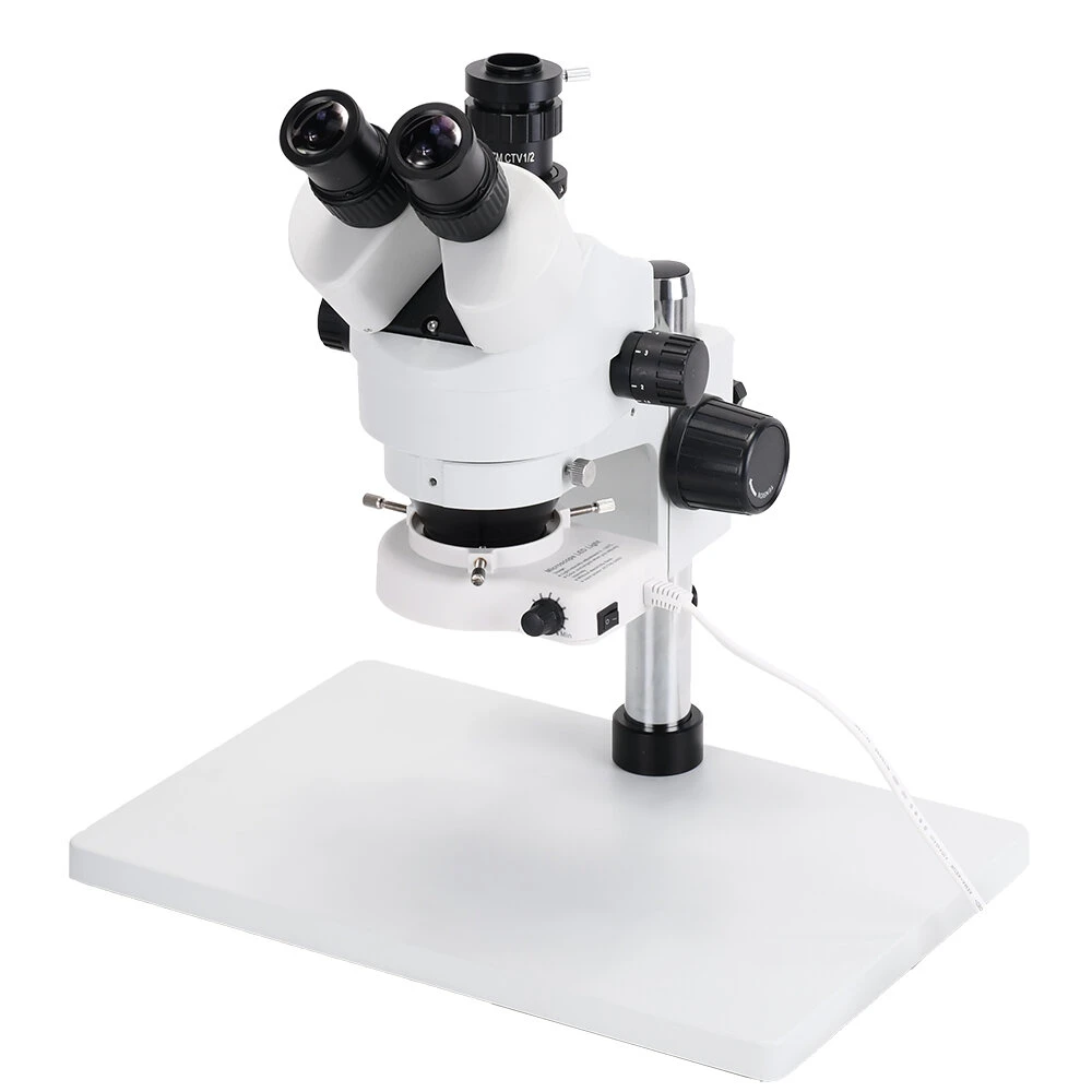 AmScope 7X-90X Trinocular Stereo Zoom Microscope | 48MP Camera & 2X Lens - Image 3