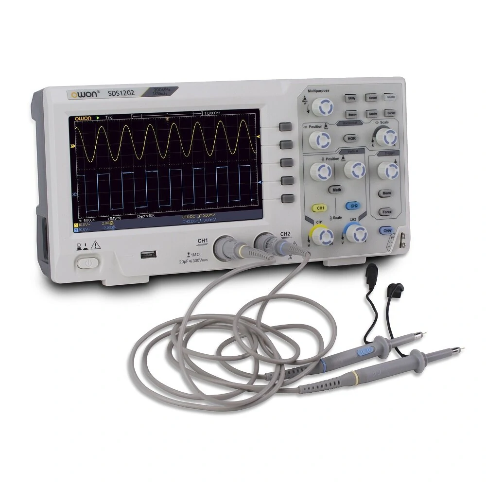 OWON SDS1202 Oscilloscope | 200MHz 1GS/s | 7-inch LCD USB | Lab Analysis - Image 2