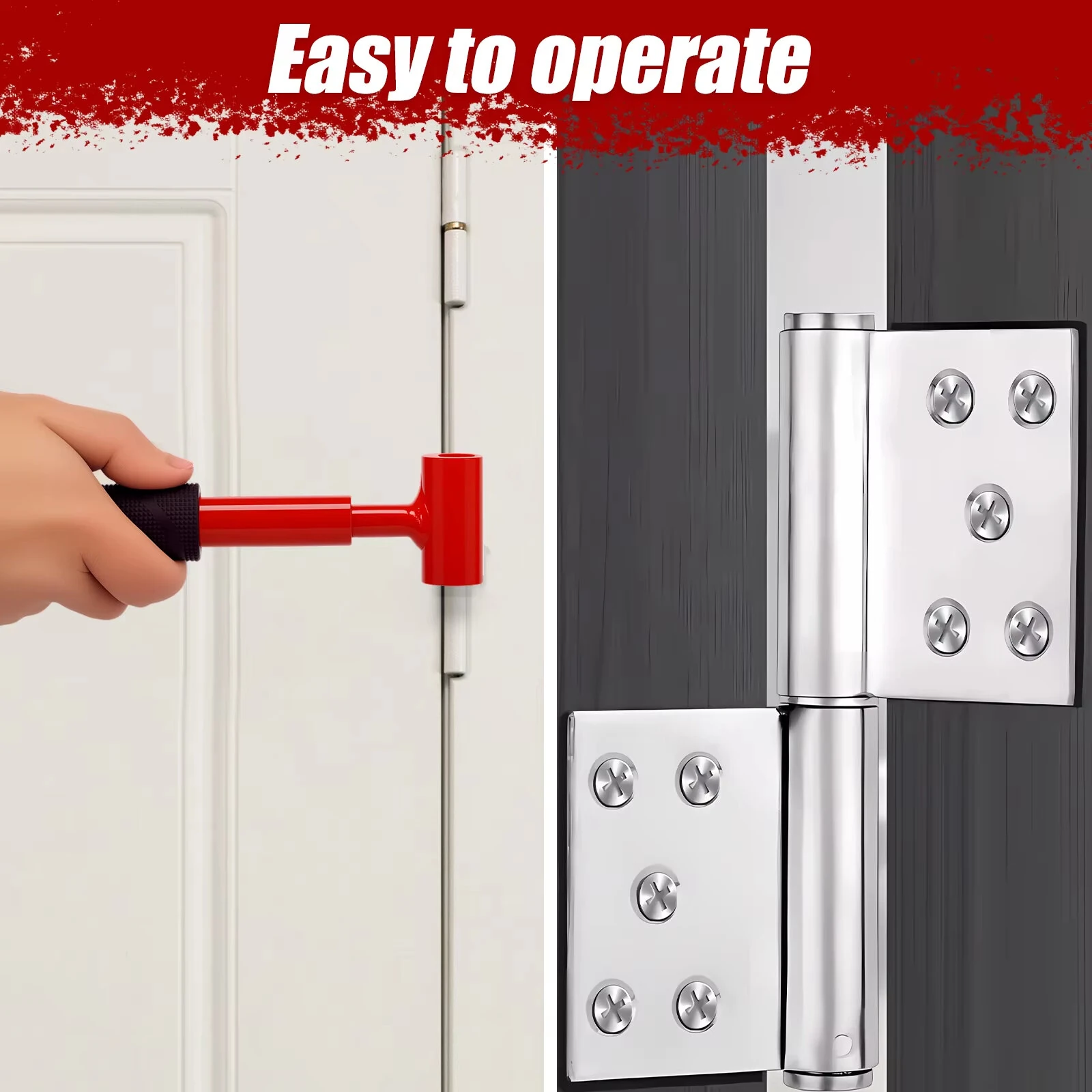 4-in-1 Door Hinge Adjustment Tool | Metal Wrench for Cabinet & Door Alignment - Image 4