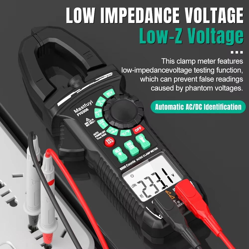 FUYI FY0306 Digital Clamp Meter - True RMS 5999 Counts | AC DC Current Voltage - Image 4