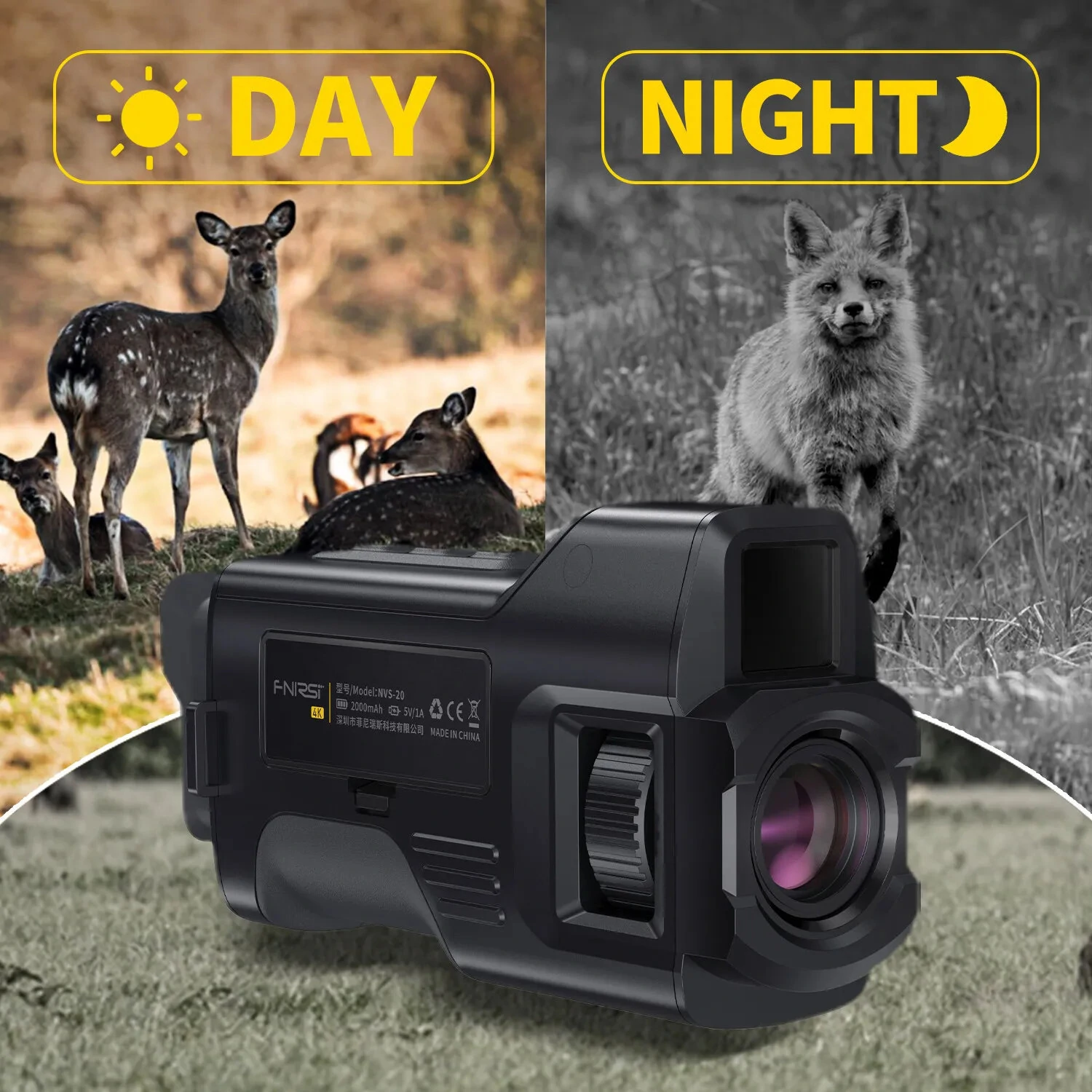 FNIRSI NVS-20 4K Night Vision Monocular | 6x Zoom 300m Range | Day & Night Dual Use - Image 5