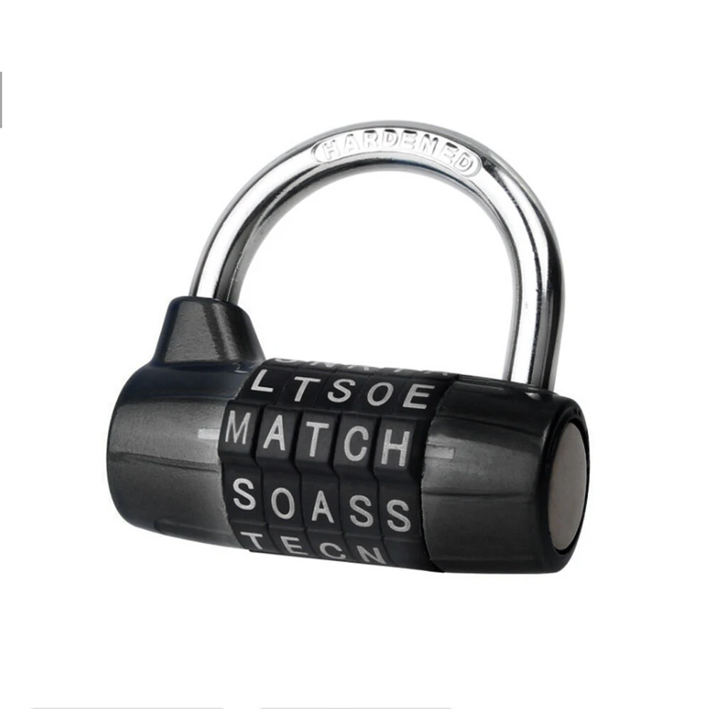 Zinc Alloy 5-Letter Password Lock | Hardened Chrome Hook | Anti-Theft for Gym & Warehouse - Image 2