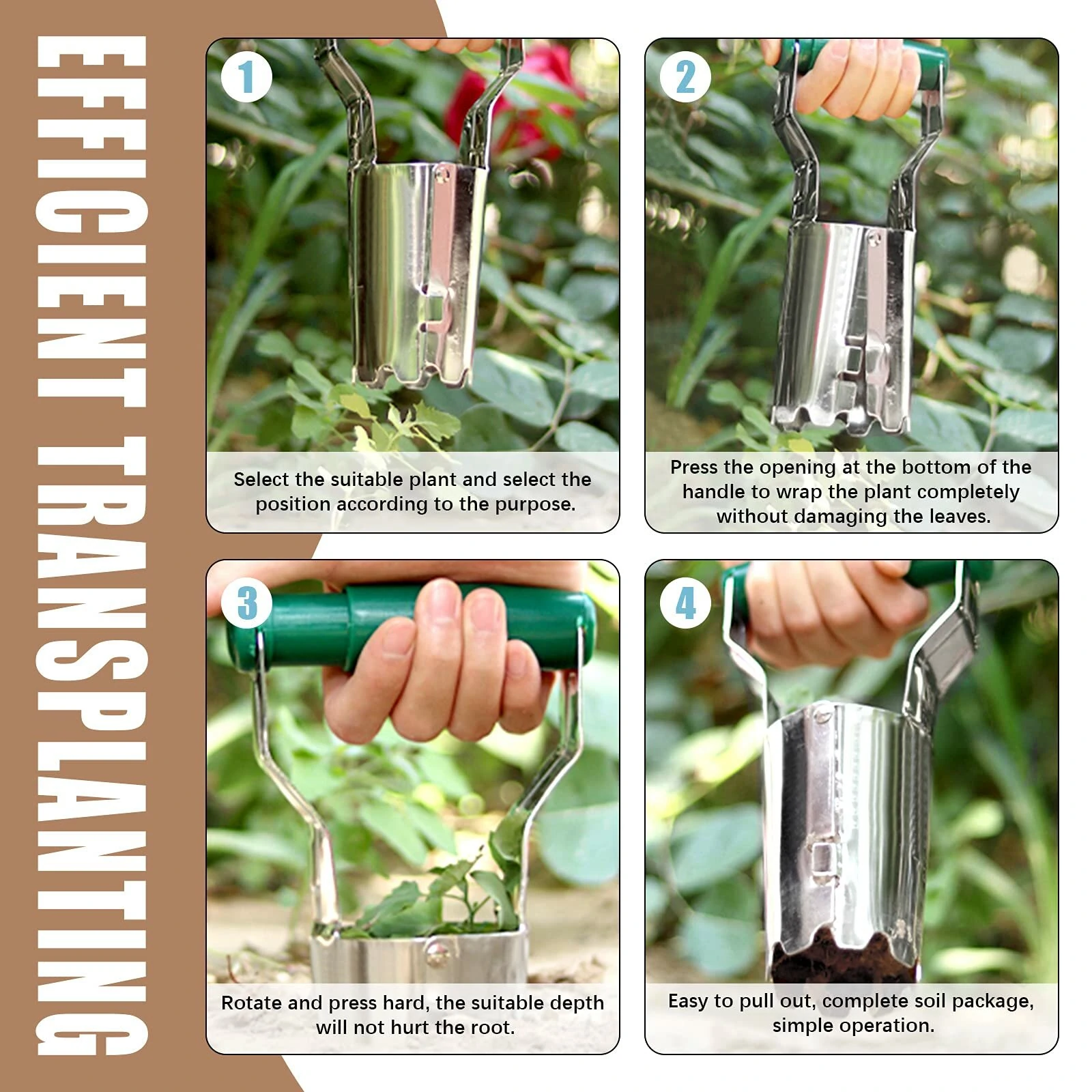 Bulb Planter with Depth Mark - Steel Garden Tool for Consistent Flower Planting - Image 3
