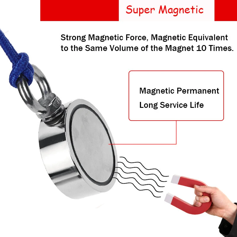 Neodymium Fishing Magnet 100KG-300KG | Salvage Recovery Magnet with 10M Rope - Image 4