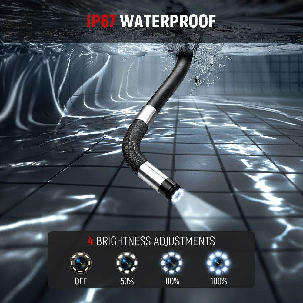KAIWEETS KBA01 Borescope - 4.3 IPS Display | 8mm 2.0MP Snake Camera | 210° Articulating | IP67 Waterproof - Image 4