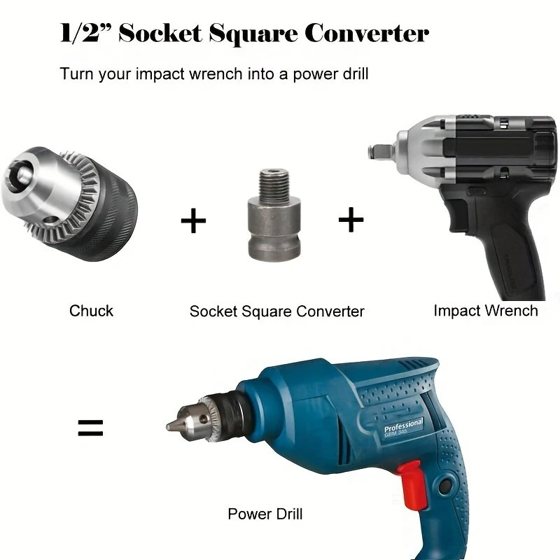 Multi Function Drill Chuck Adapter Set 7pcs | 1/16 to 1/2 Inch SDS Plus Hex Shank - Image 5