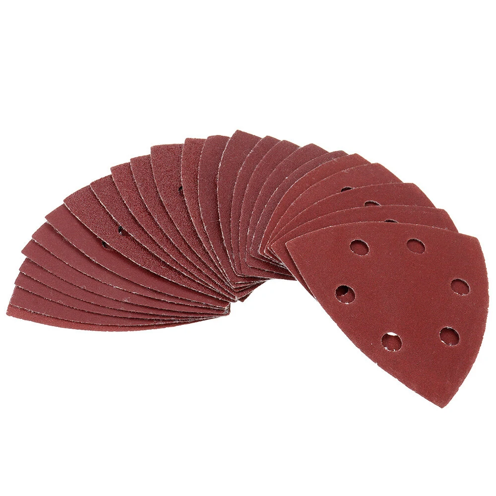 3M Sandpaper | 24-Pack Swing Triangle Sheets - 6-Hole Red for Sanding & Polishing - Image 4