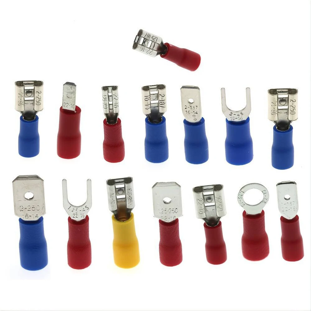 280Pcs Spade Terminals Kit - Insulated Electrical Wire Crimp Connectors | Butt Ring Fork Set - Image 3