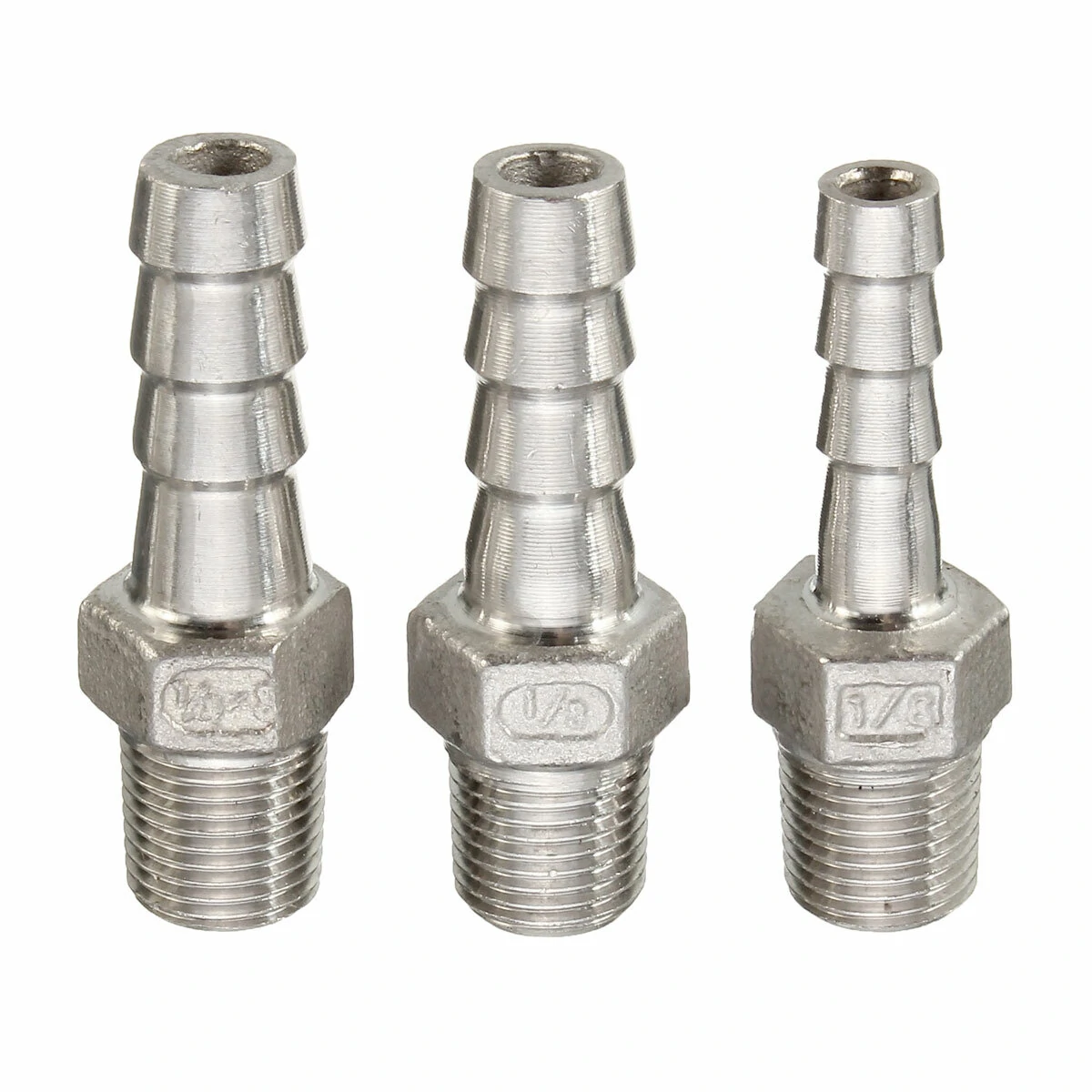 Stainless Steel Hose Barb Connector - 1/8 Inch BSPT Thread Pipe Adapter - Image 2