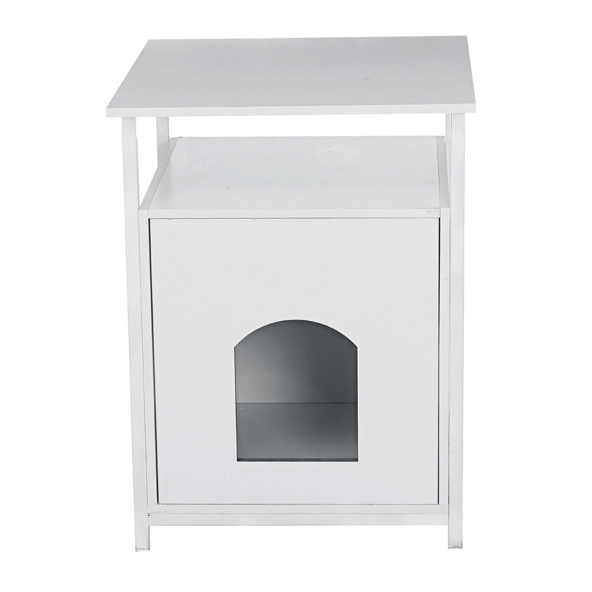 Cat Litter Box Enclosure with Side Table - Pet Furniture House for Cats & Dogs - Image 5