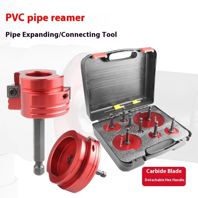 8Pcs PVC Water Line Reamer Set - Tungsten Carbide Blades, Aluminum Body, SCH 40 - Image 2
