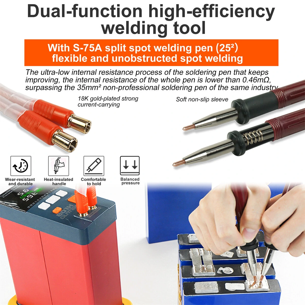 GLITTER 801H Dual Function Welding Tool | High-Efficiency Spot Welder with Nickel & Pure Nickel Modes - Image 4