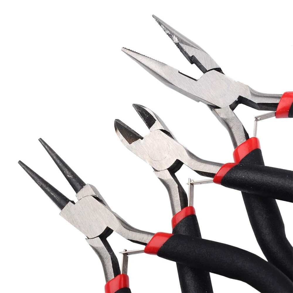 Mini Black Bent Crimping Pliers Set - 8PCS DIY Jewelry Making Tool Kit - Image 2