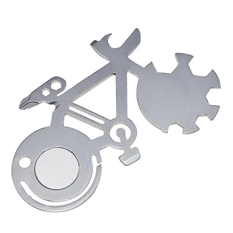 Multifunctional Stainless Steel EDC Tool Card | 18-in-1 Bicycle Wrench & Bottle Opener - Image 5