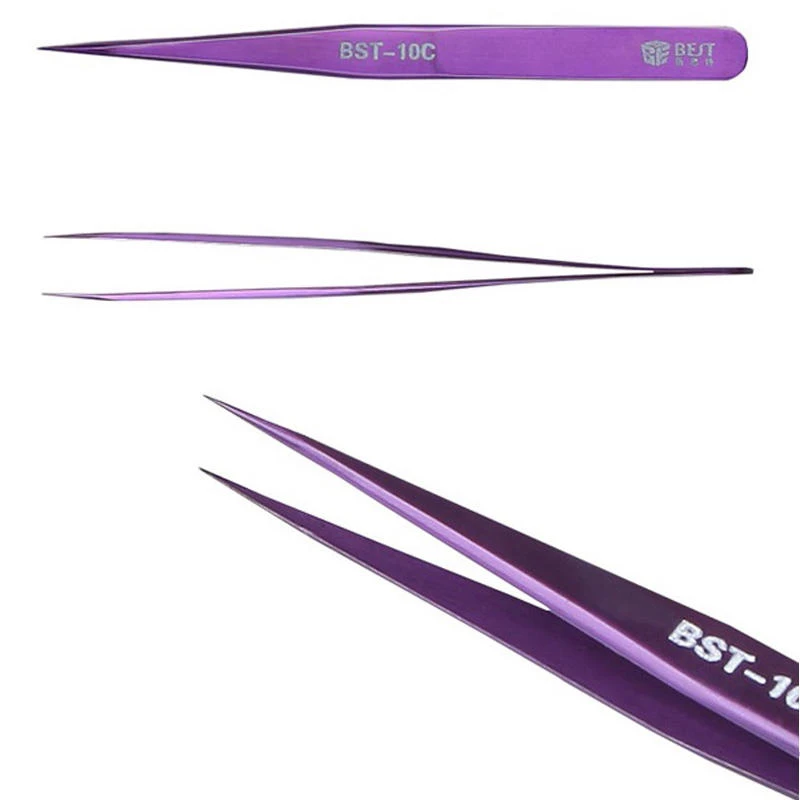 BEST BST-10C Anti-Static Pointed Tweezer | For Phone Repair & Precision Work - Image 4