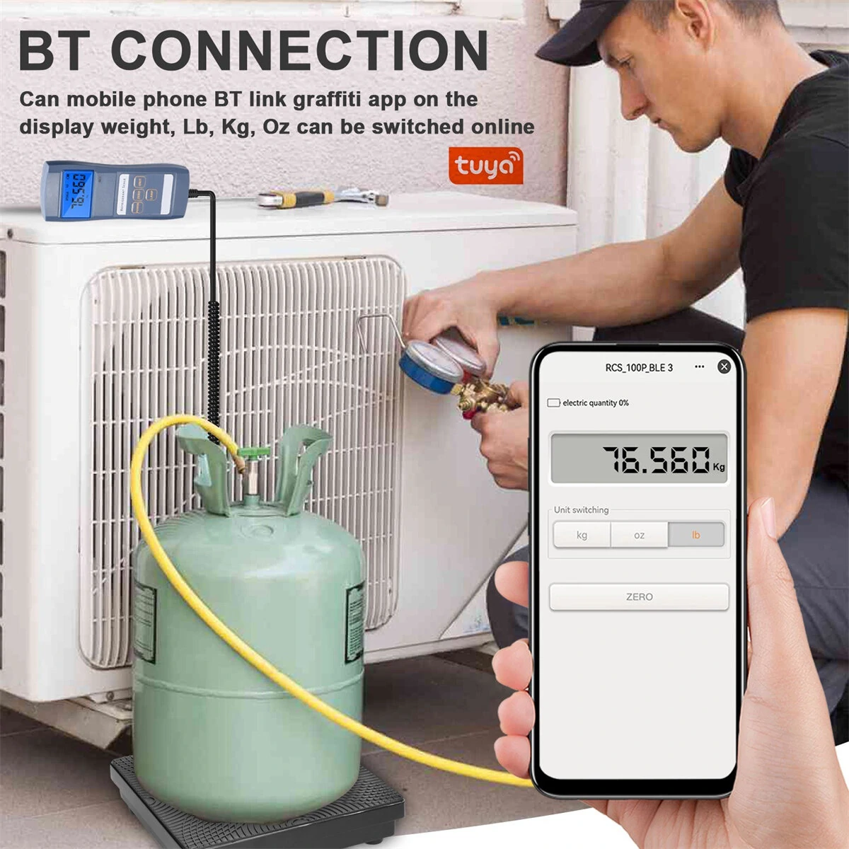 Digital Refrigeration Bluetooth Scale - 90kg High Capacity for AC Refrigerant Refilling - Image 5