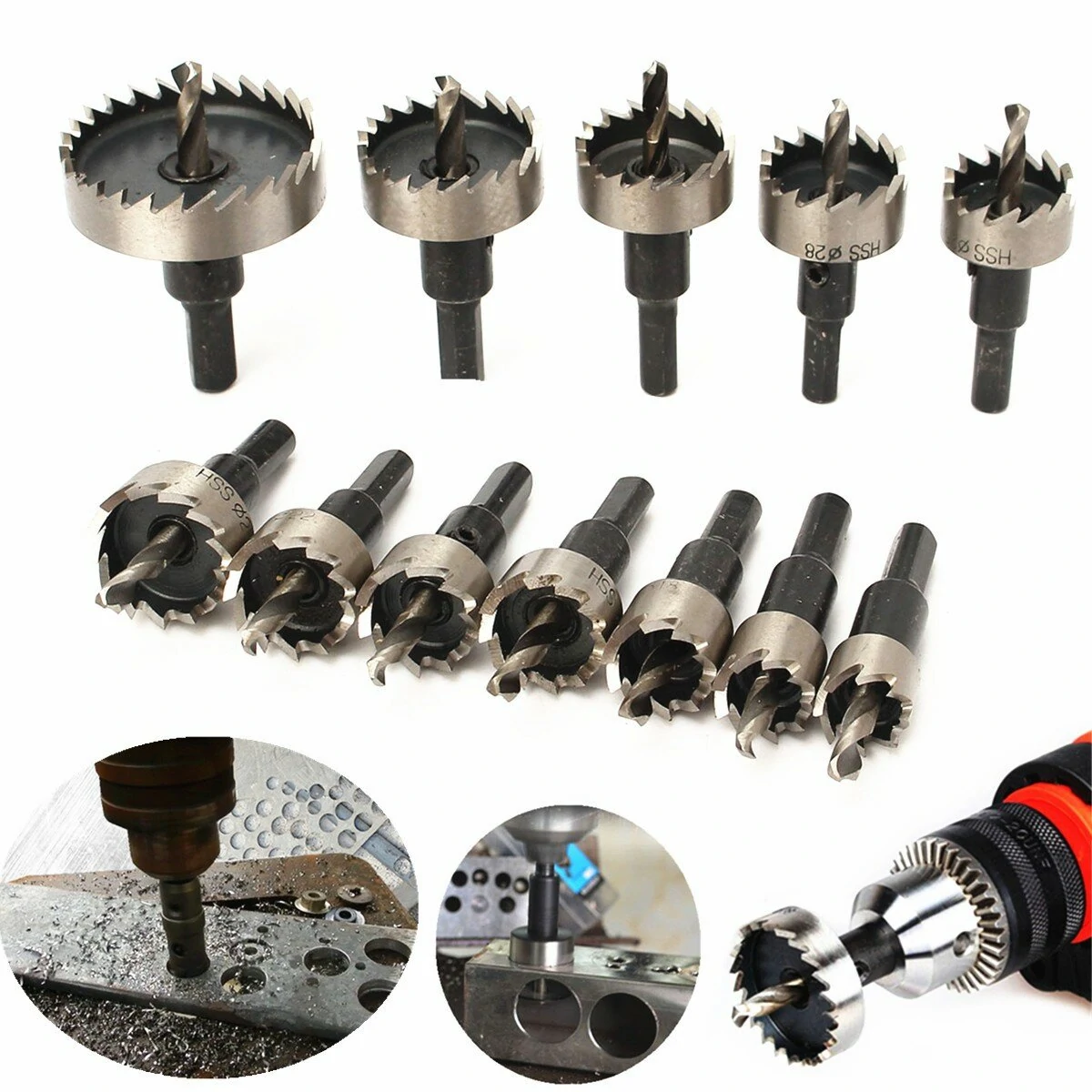 12pcs HSS Hole Saw Cutter Set | 15-50mm Drill Bits for Metal & Wood - Image 2