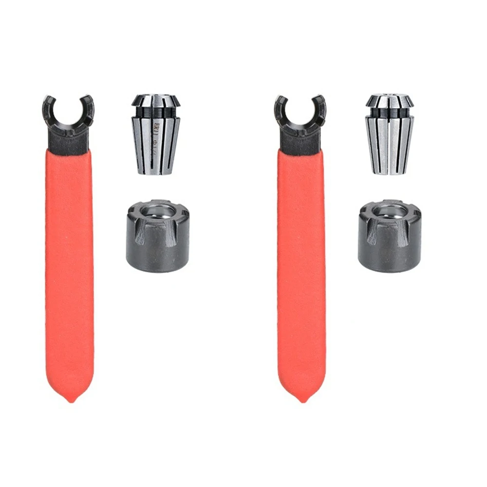 Machifit ER11 Collet Chuck Set - 3pcs with 1/4 & 1/8 Inch Collets | M Type Nut & Wrench - Image 2