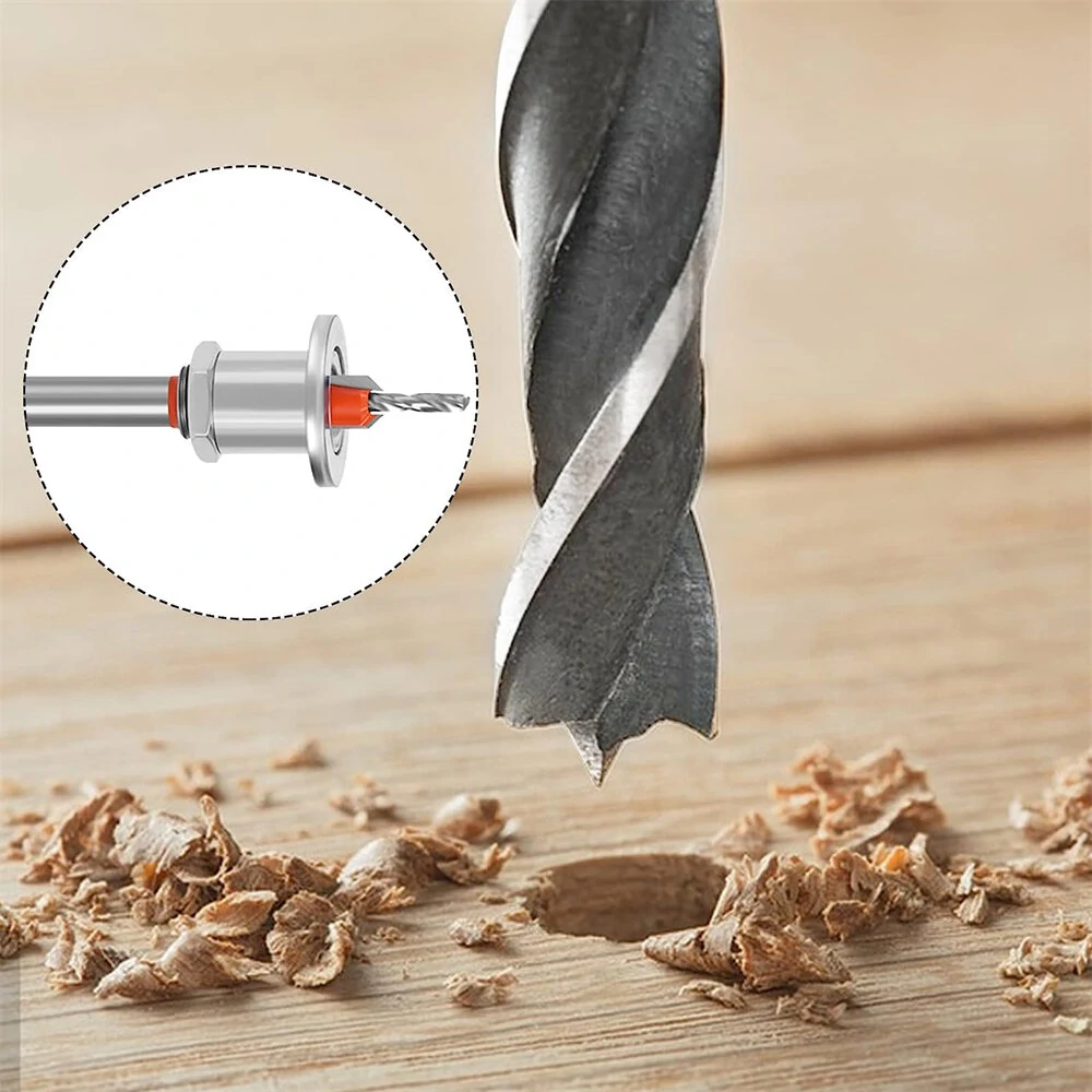 Kreg 8mm Round Shank Drill Bit Set - Adjustable Countersink 2.8-4mm | Cone Counterbore Bit with Limit Stop - Image 3