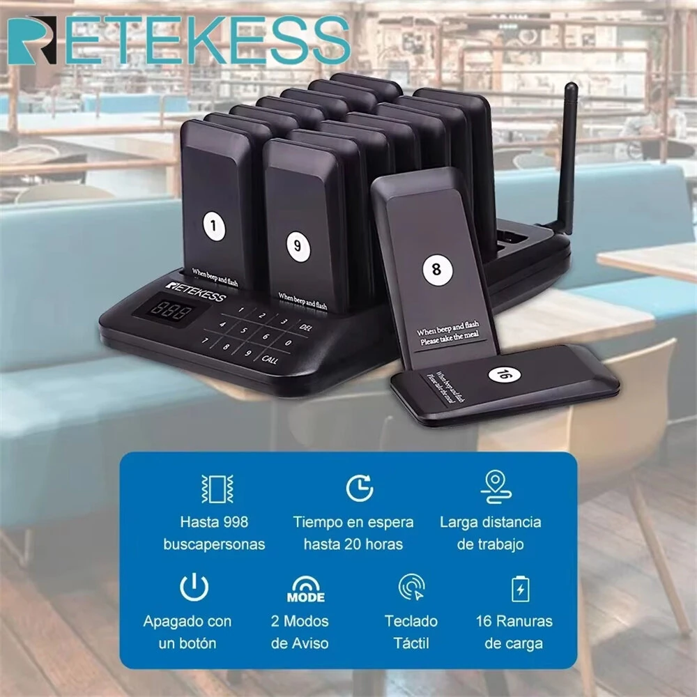 RETEKESS TD157 Wireless Pager System - 16 Receivers 300m Range Rechargeable - Image 4