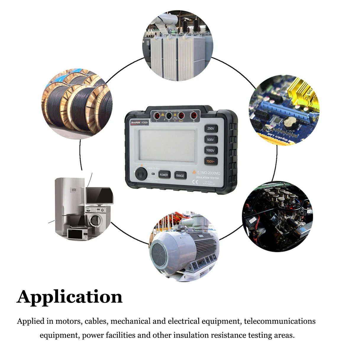 WinAPEX VC60B+ Digital Insulation Resistance Tester | 250/500/1000V DC, LCD Backlight - Image 4