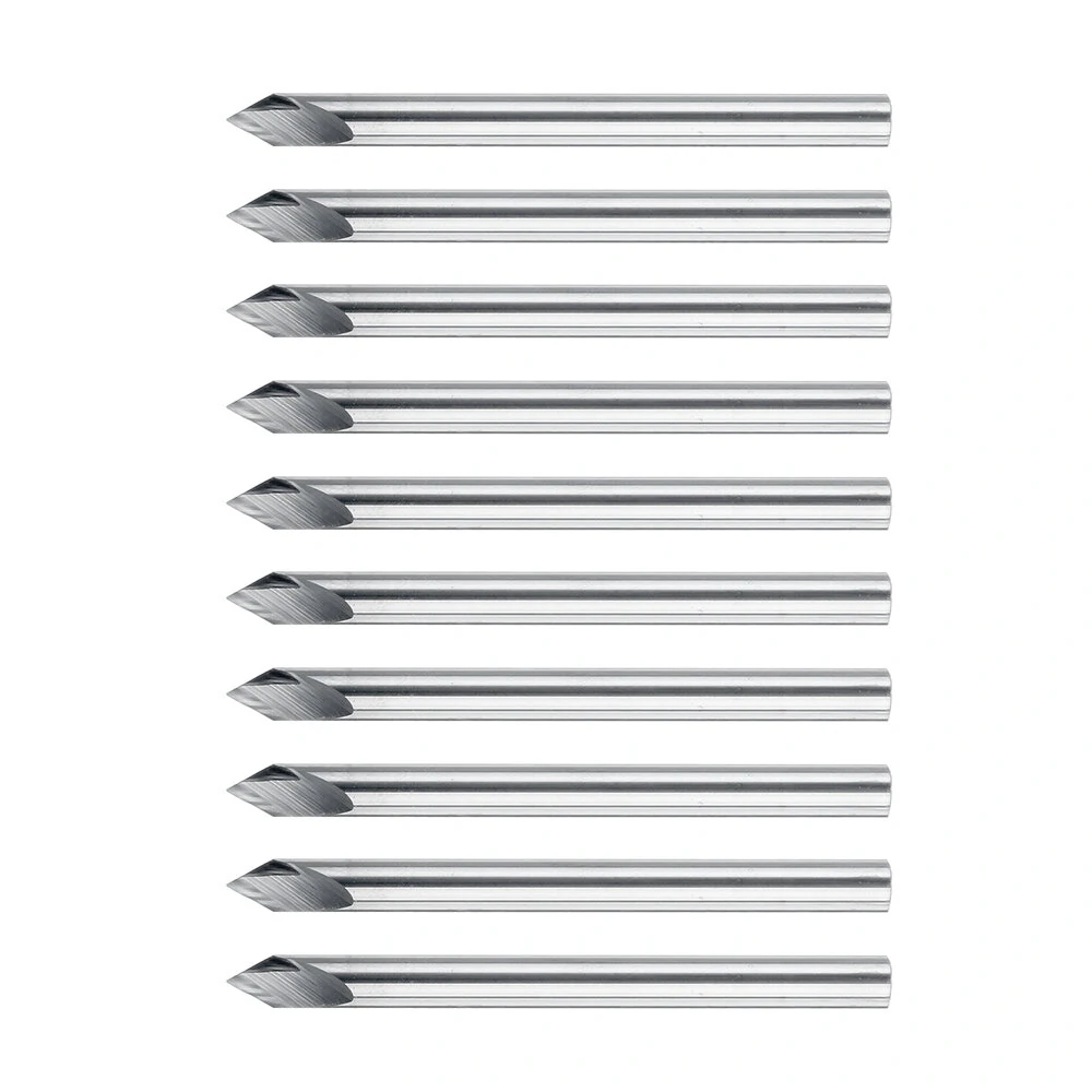 Drillpro 10Pcs 3.175mm Carbide Engraving Bits | 60 Degree 0.1mm Tip for Wood Carving - Image 3