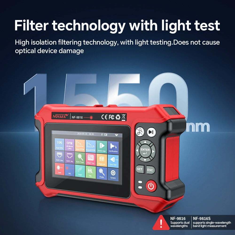 NOYAFA NF-9816 OTDR Fiber Fault Locator | 1310/1550nm Dual Wavelength | with Visual Fault Locator - Image 4