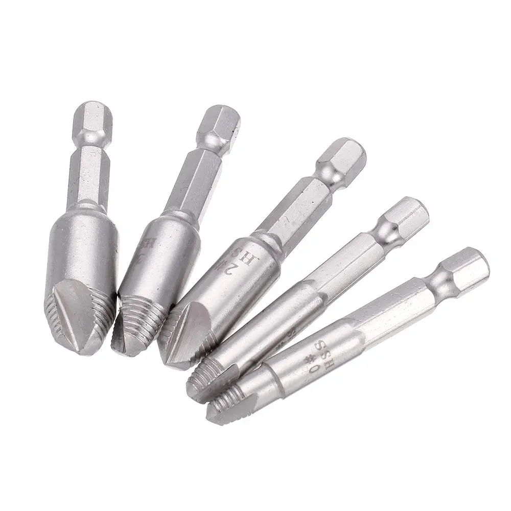 Drillpro 5Pcs Screw Extractor Set | Damaged Stripped Broken Screw Remover Tool - Image 4