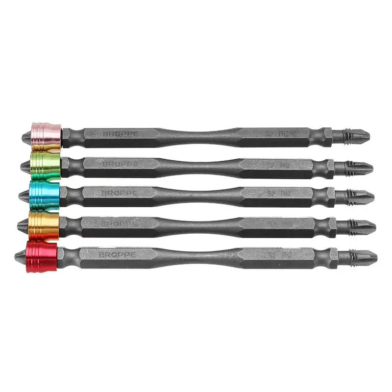 Broppe 5pcs 110mm PH2 Screwdriver Bits - Magnetic 1/4 Inch Hex Shank - Image 3