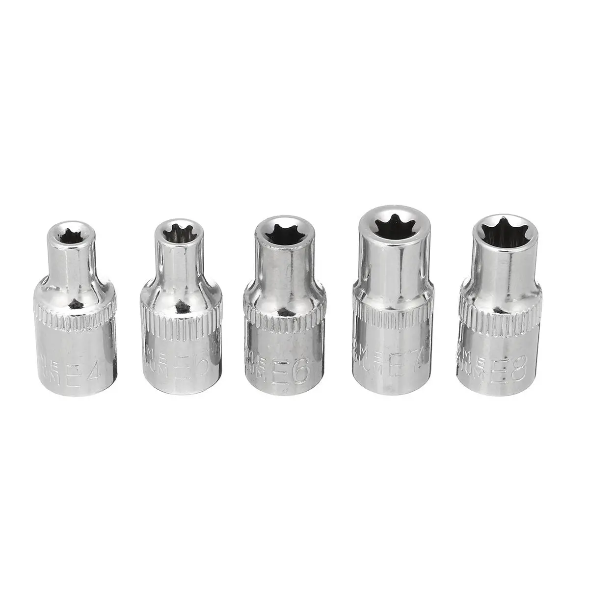 5PCS 1/4 Inch Drive E-Type Socket Wrench Kit | E4-E8 Sleeve Set for Auto Repair - Image 2