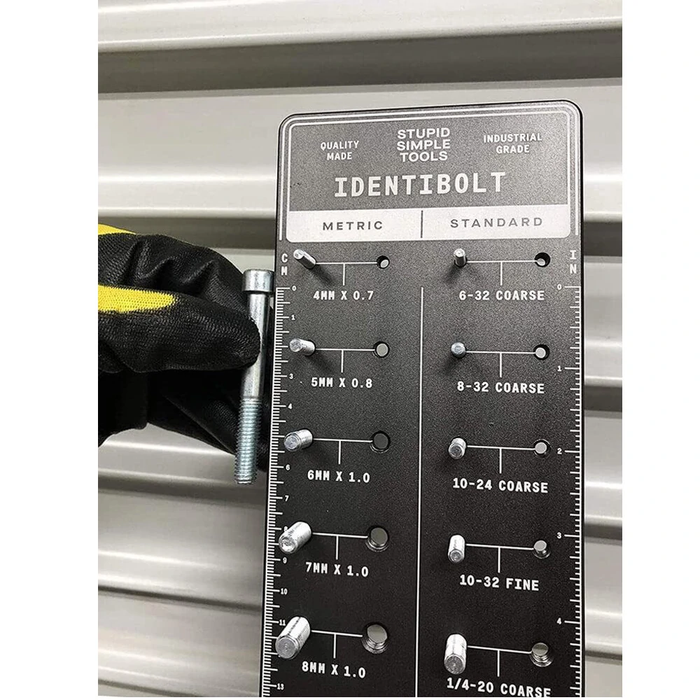 Identibolt Bolt and Nut Identifier Gauge - 4x20 Inch Anodized Aluminum Tool with Laser Etched Markings - Image 2