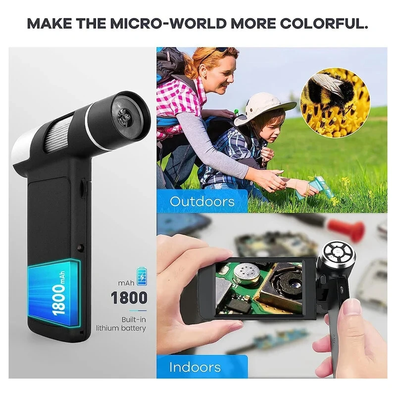 ANDONSTAR AD203 Handheld Digital Microscope - 4 Inch LCD Screen, 1080P FHD, 80x Magnification - Image 3