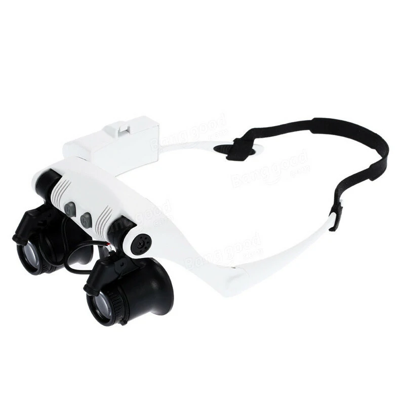 Portable Head Wearing Magnifying Glass - 10X 15X 20X 25X with LED Lights - Image 3