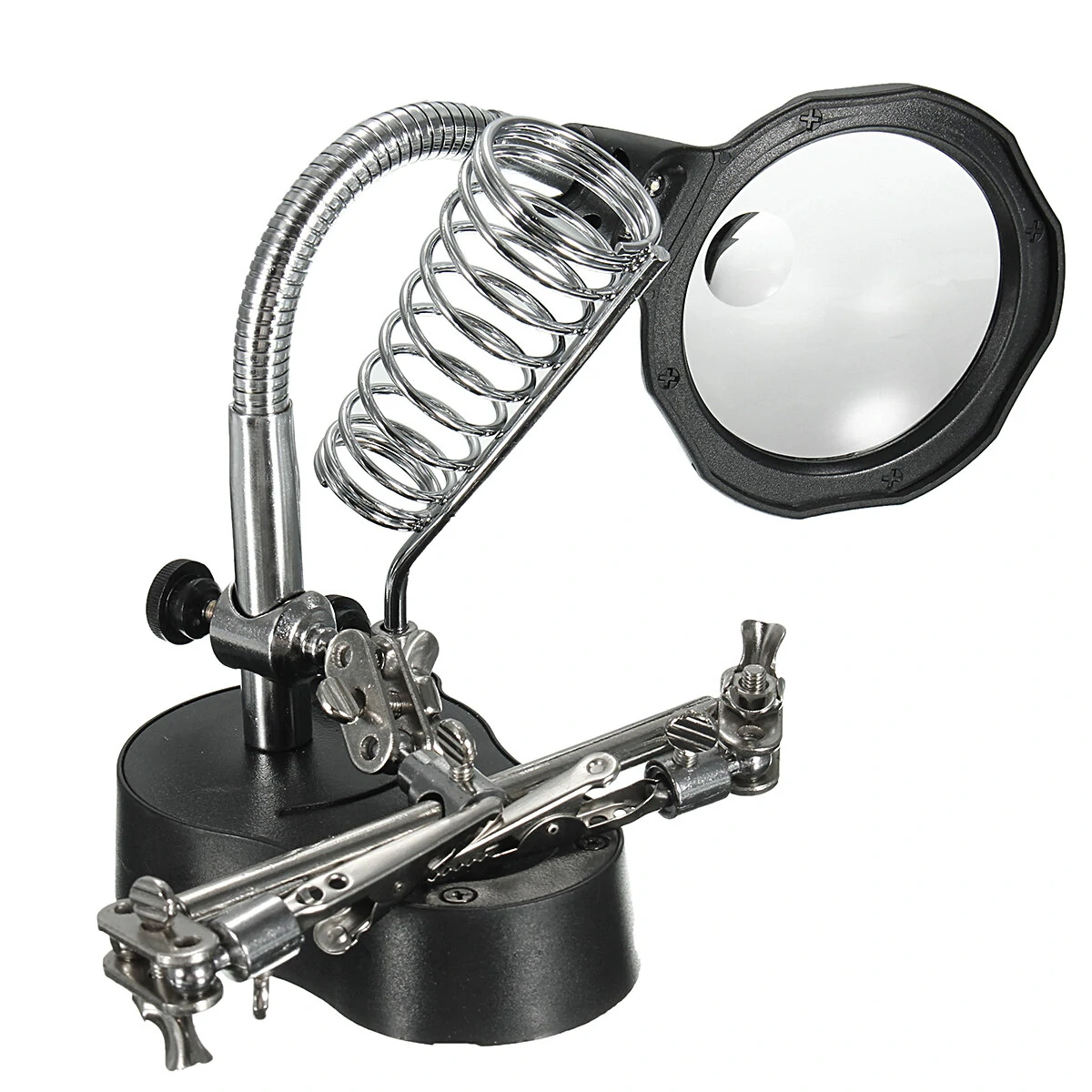 LED Light Soldering Iron Stand Holder Magnifying Glass Magnifier - Image 3