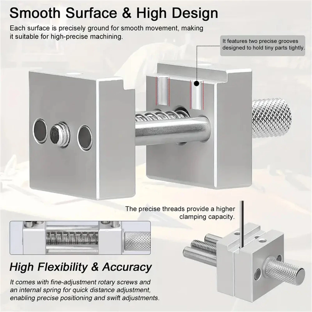 Adjustable Aluminum Alloy Mini Bench Vise - Multi-Function Clamp for DIY & Model Making - Image 5