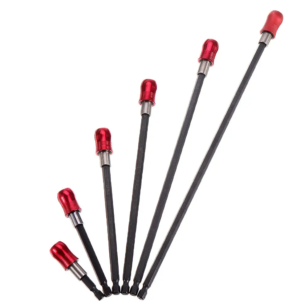 Drillpro 6pcs Quick Release Bit Holder - 1/4 Inch Hex Shank - 60-300mm Extension Bar - Image 2