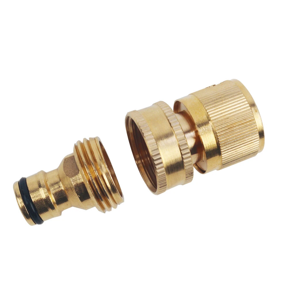 Brass 3/4 Hose Quick Connector Set | Male & Female | Leak-Proof European Style - Image 3